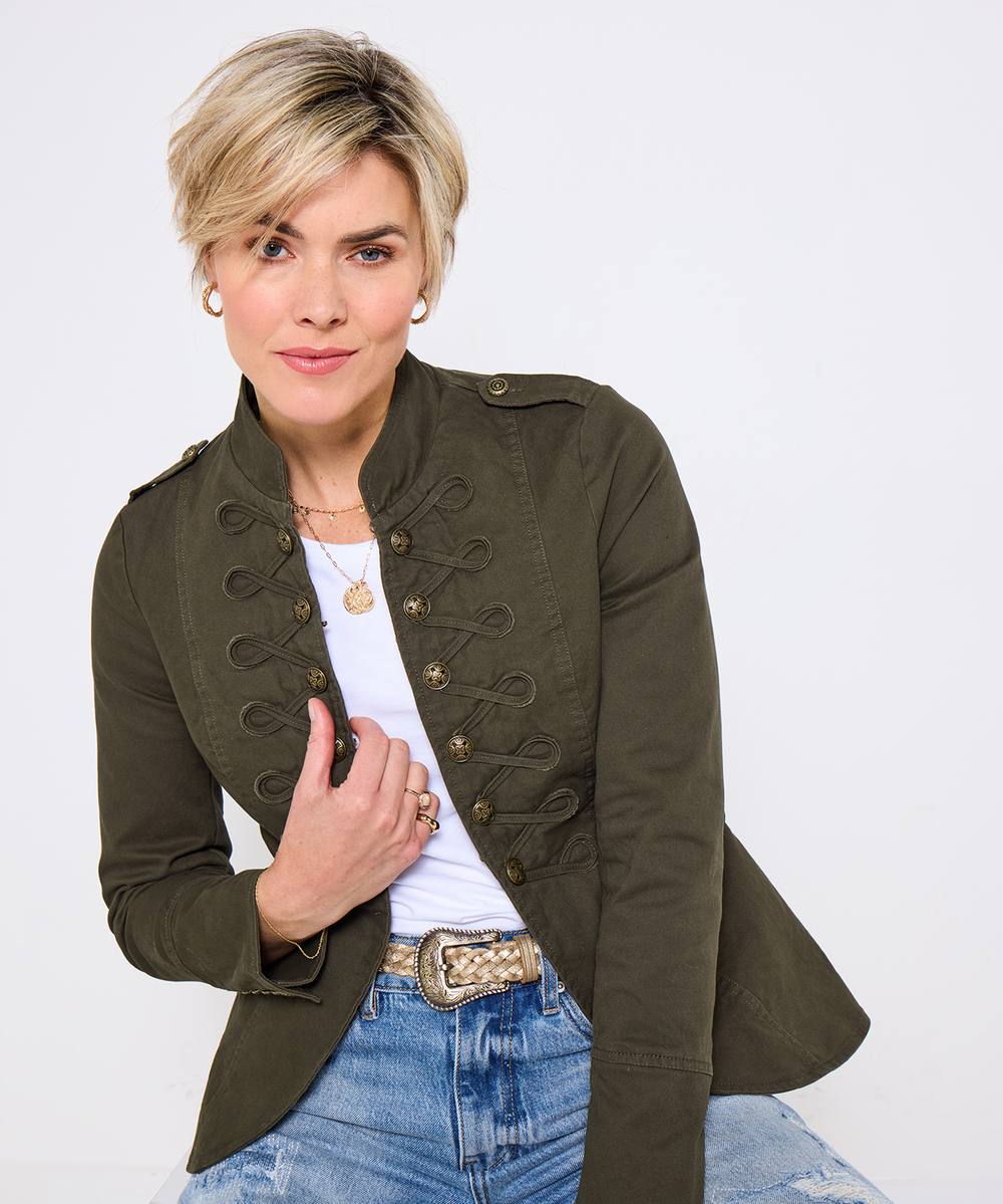 Joe Browns Utility Military Jacket In Khaki Joe Browns Utility Military Jacket In Khaki