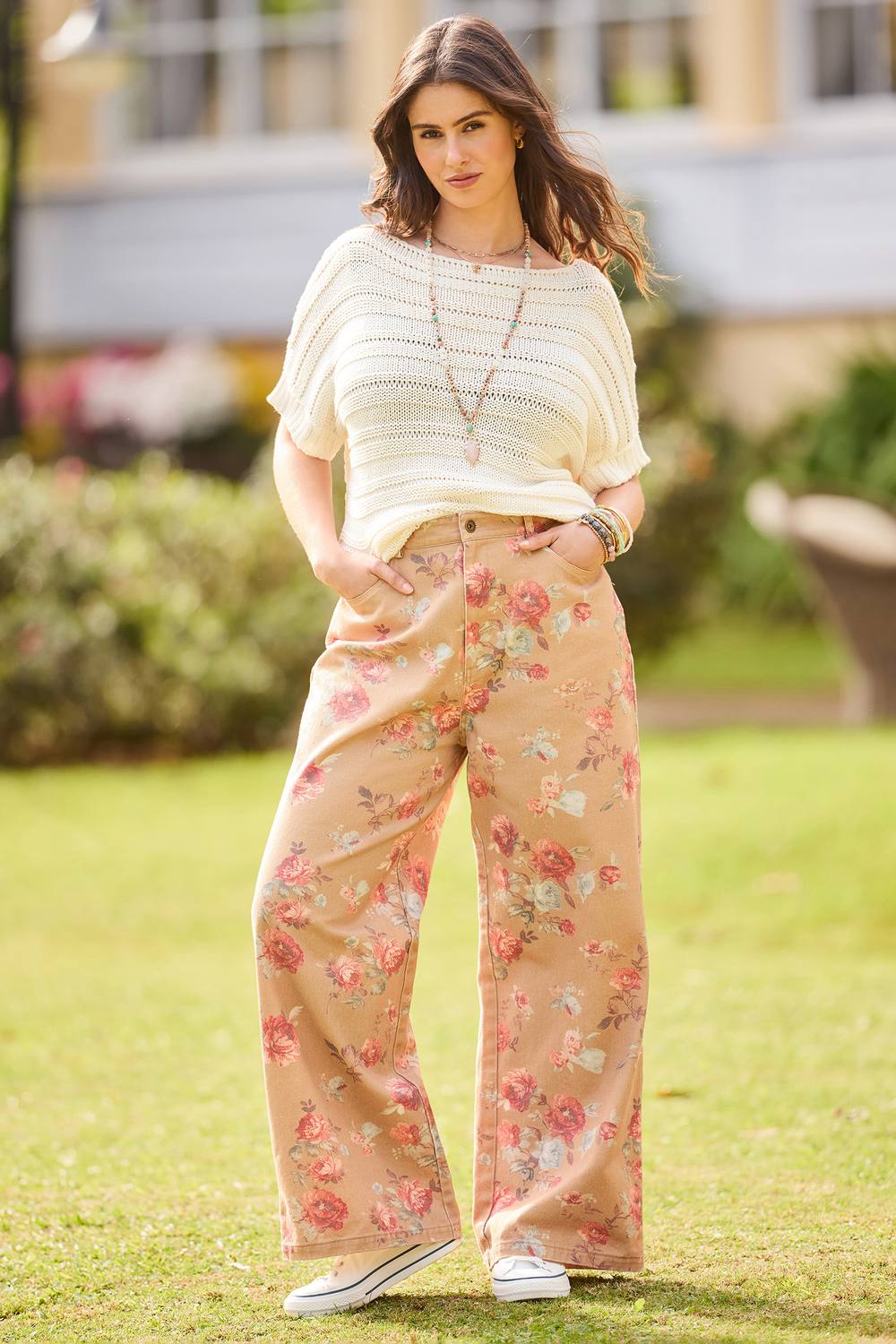 Joe Browns Standout Floral Printed Wide Leg Jeans Joe Browns Standout Floral Printed Wide Leg Jeans