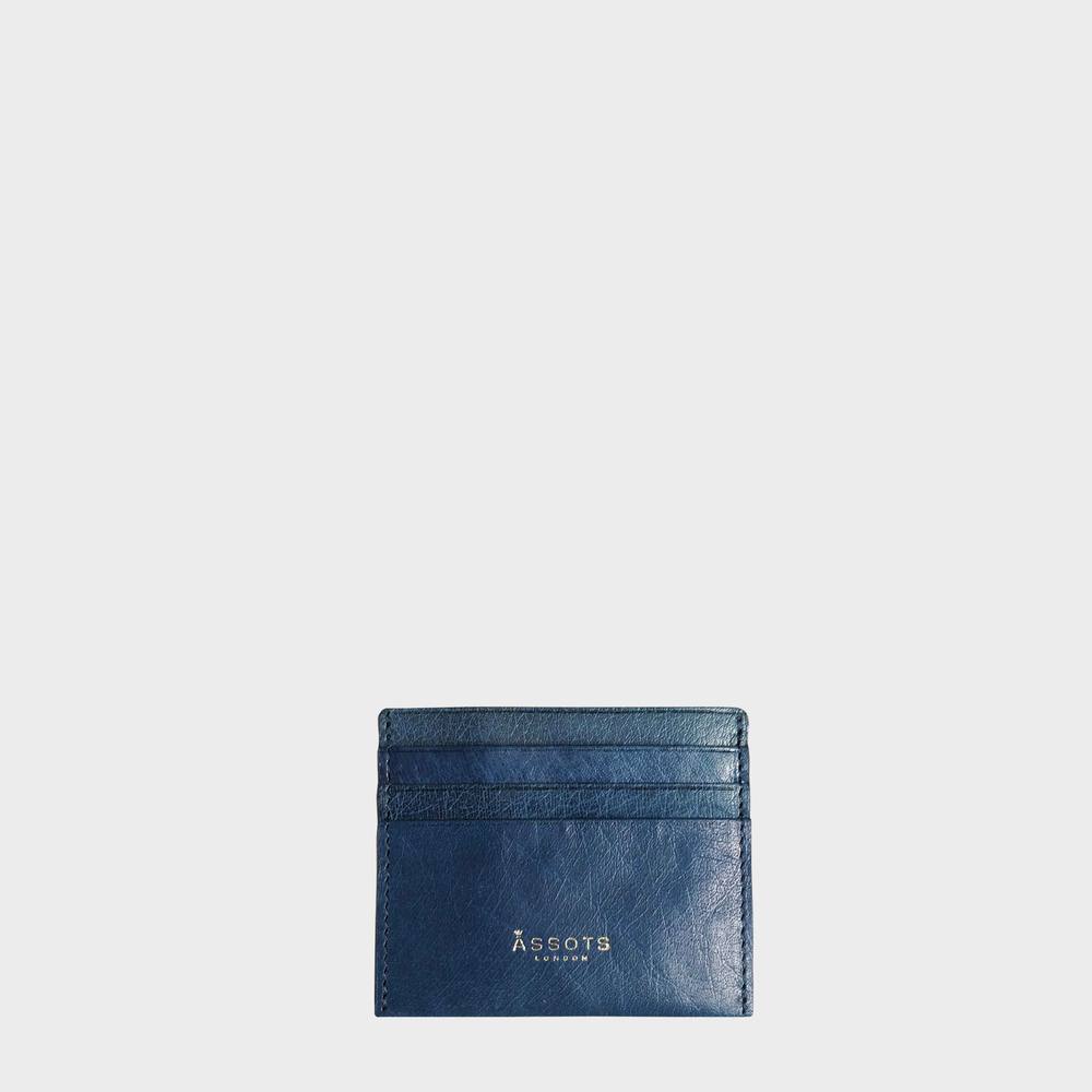 Assots London ‘fann’ Rfid Real Leather Credit Card Holder In Blue Assots London ‘fann’ Rfid Real Leather Credit Card Holder In Blue