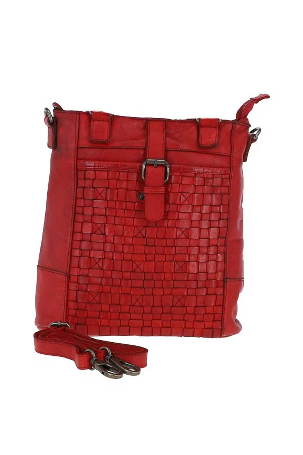 Ashwood Leather ‘perfezione’ Vintage Woven Leather Shoulder Bag In Red Ashwood Leather ‘perfezione’ Vintage Woven Leather Shoulder Bag In Red