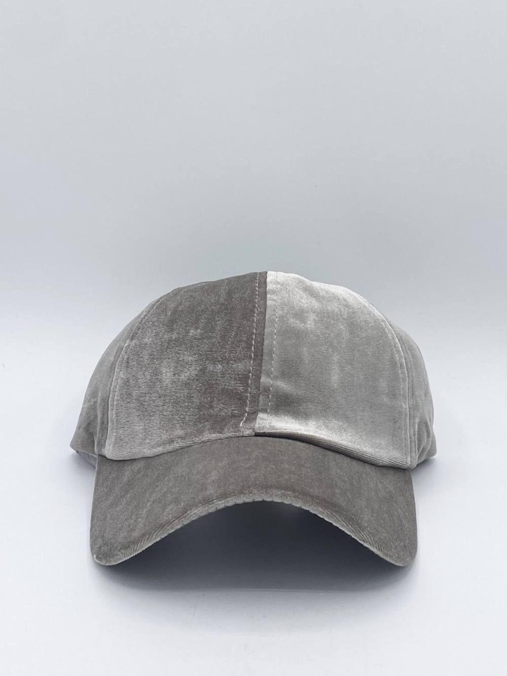 Svnx Velvet Baseball Cap In Grey Svnx Velvet Baseball Cap In Grey