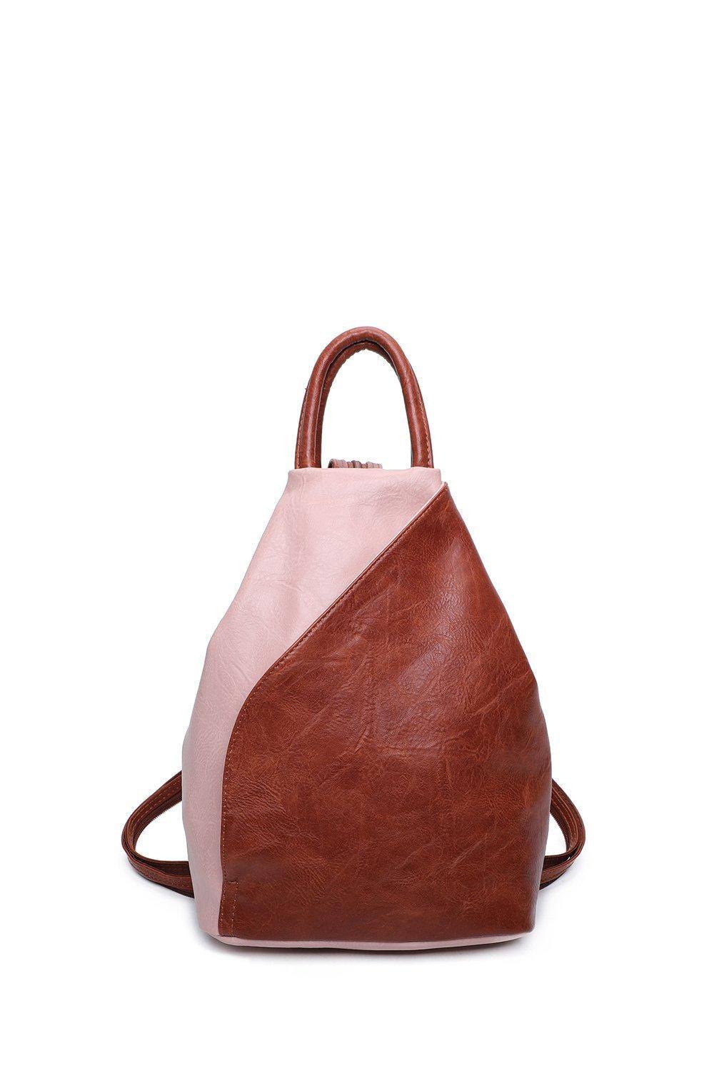 Fontanella Fashion Tira Pu Convertible Backpack In Pink Fontanella Fashion Tira Pu Convertible Backpack In Pink