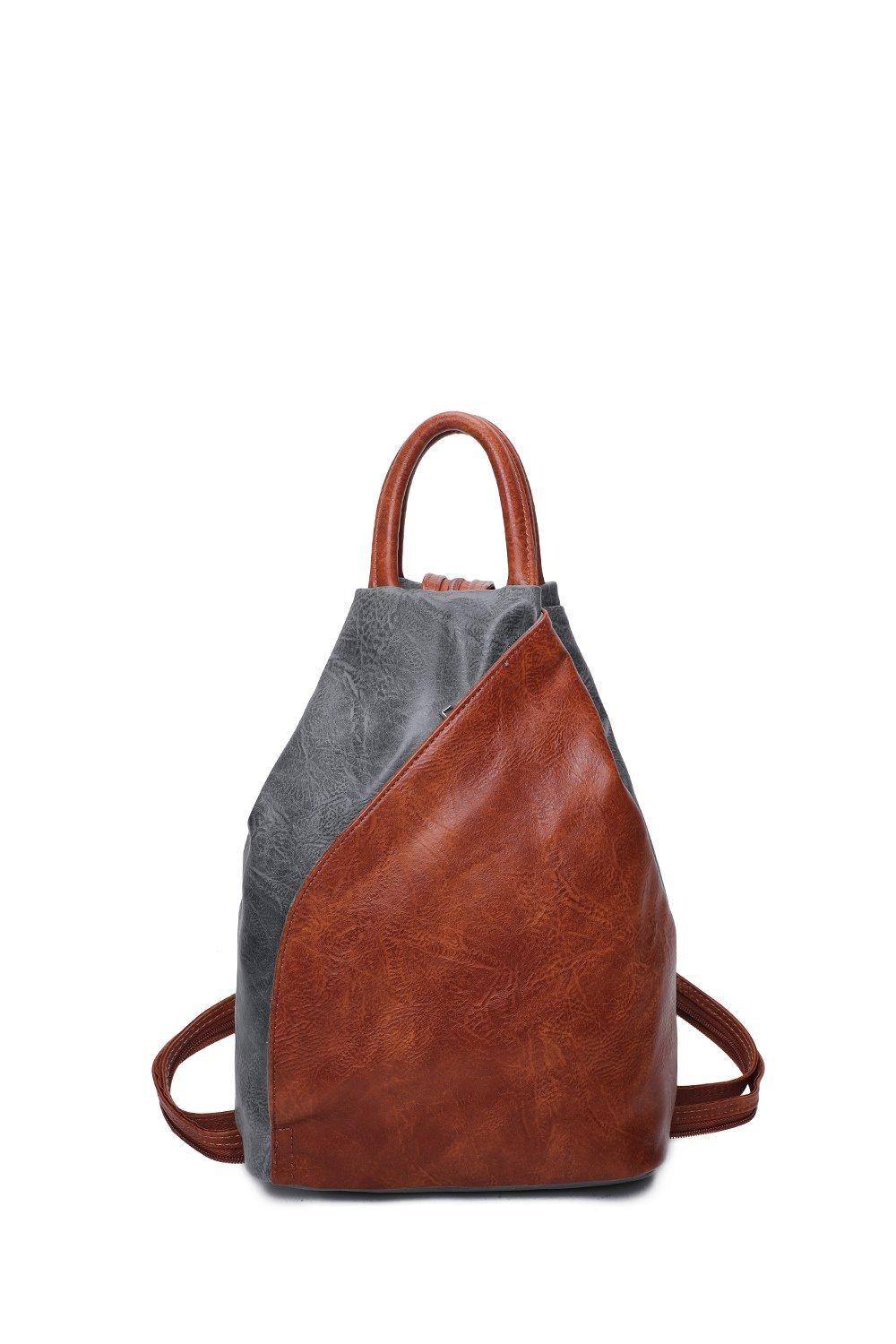 Fontanella Fashion Tira Pu Convertible Backpack In Dark Grey Fontanella Fashion Tira Pu Convertible Backpack In Dark Grey
