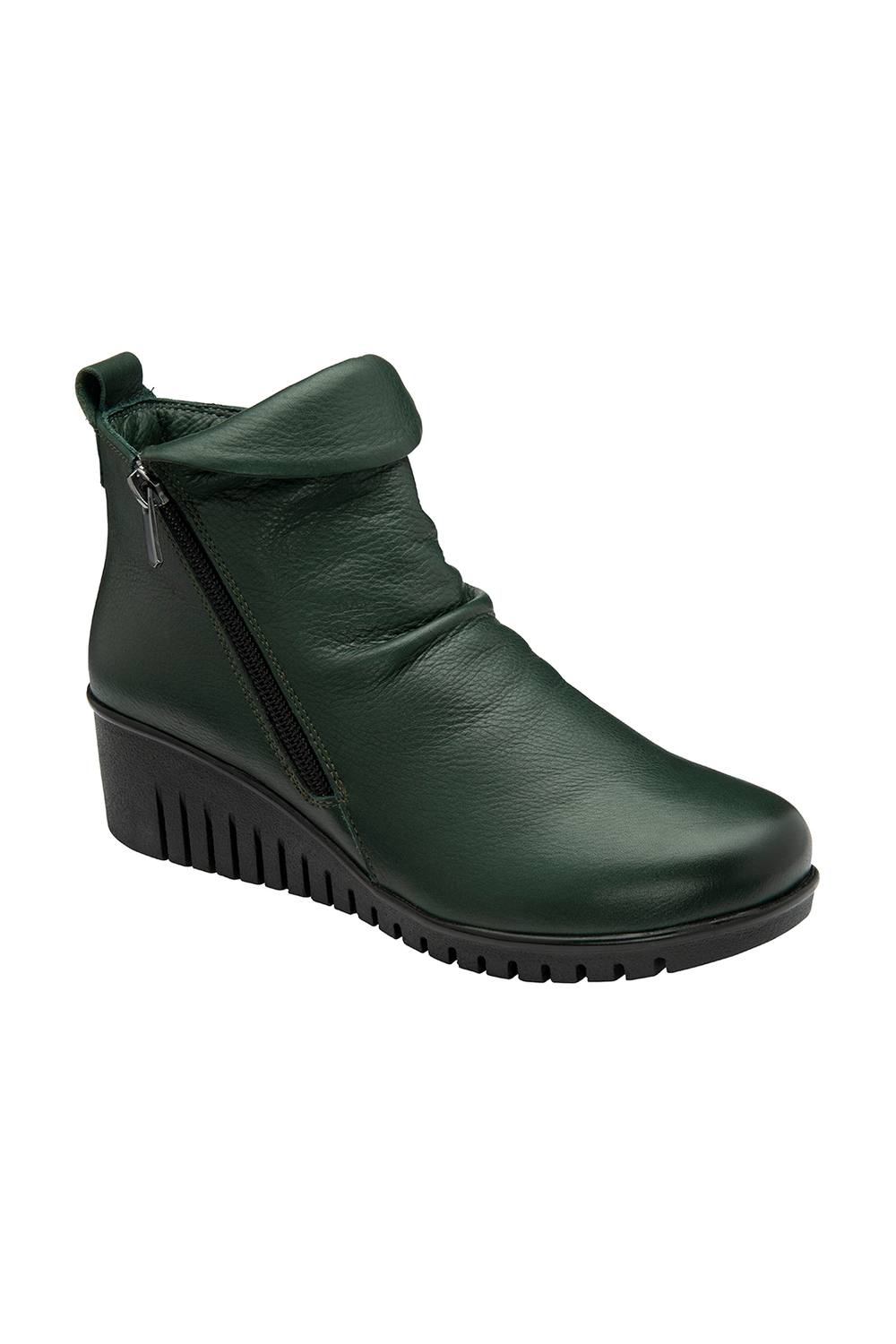 Lotus Green Leather ‘cordelia’ Wedge Ankle Boots Lotus Green Leather ‘cordelia’ Wedge Ankle Boots
