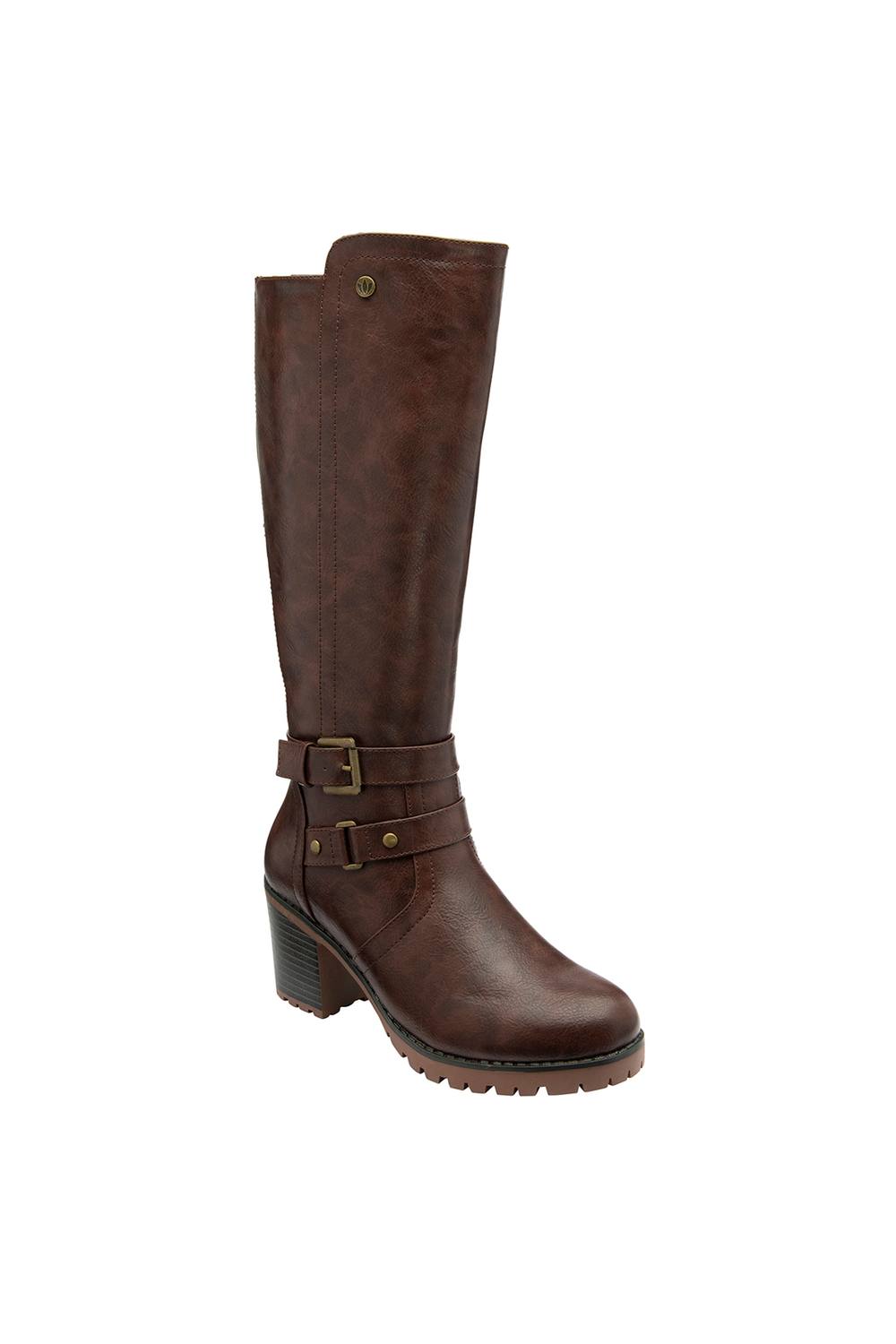 Lotus ‘melina’ Heeled Knee High Boots In Brown Lotus ‘melina’ Heeled Knee High Boots In Brown