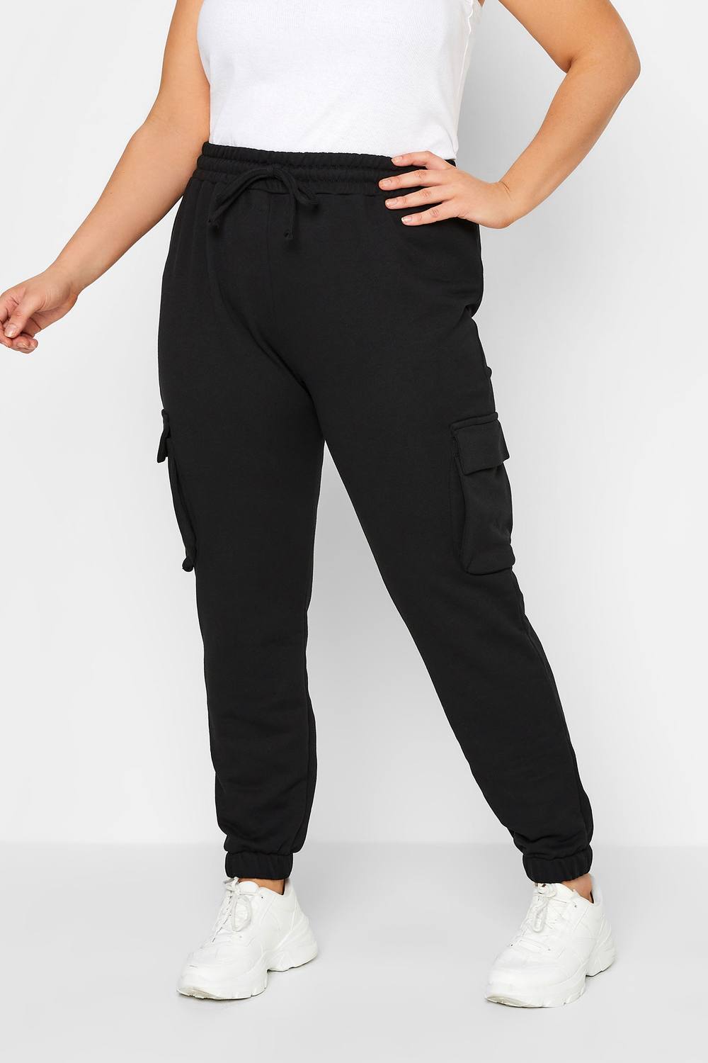 Yours Cargo Joggers In Black Yours Cargo Joggers In Black