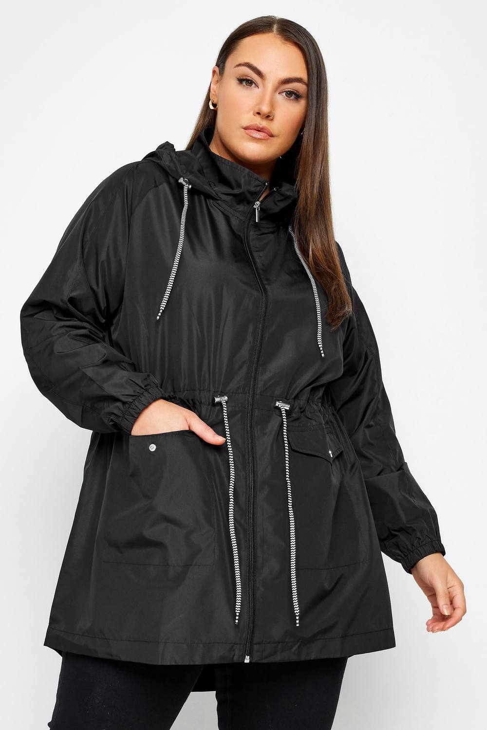 Yours Lightweight Parka Jacket In Black Yours Lightweight Parka Jacket In Black