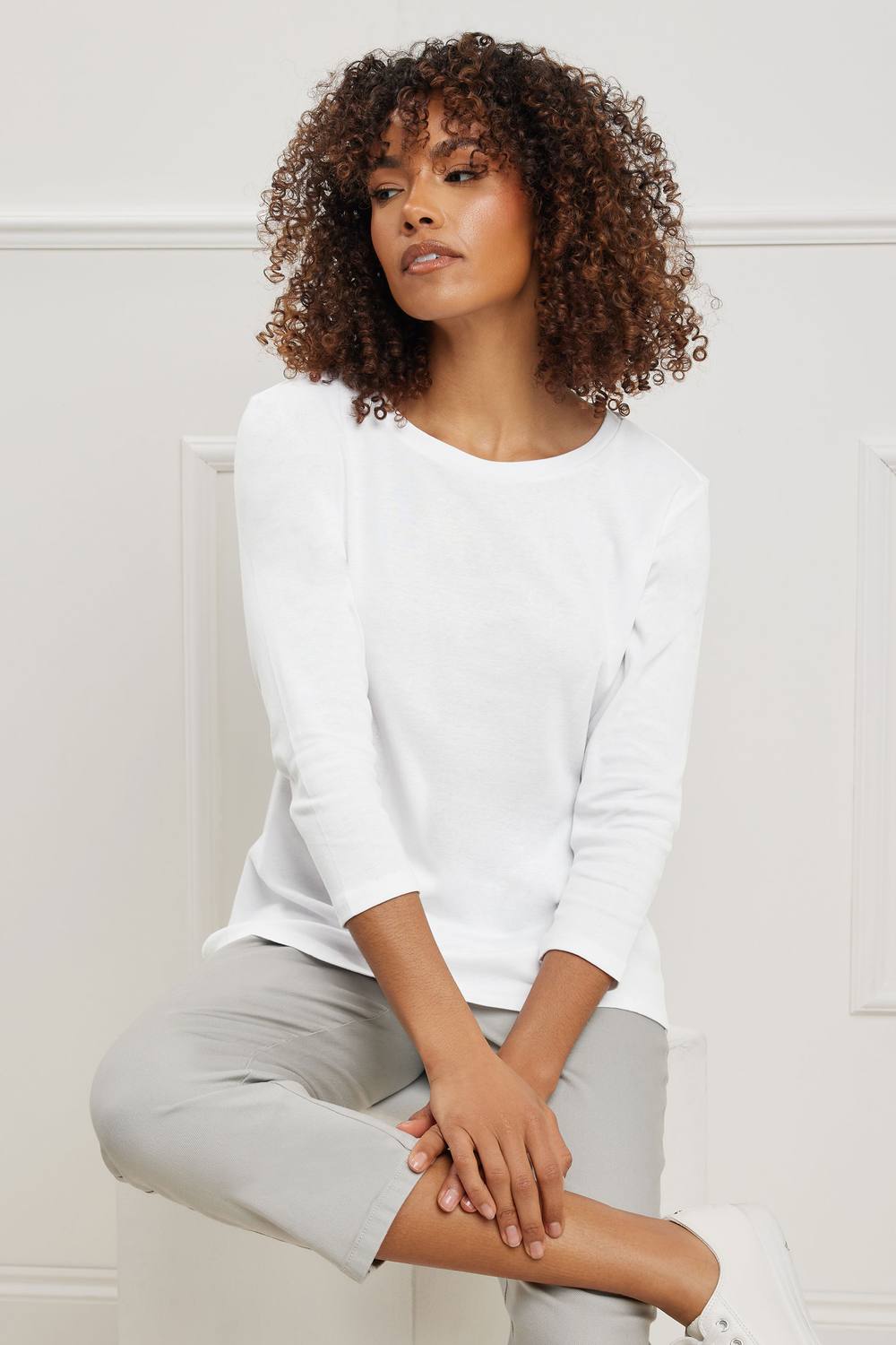 M&co Cotton Essential Shirt In White M&co Cotton Essential Shirt In White