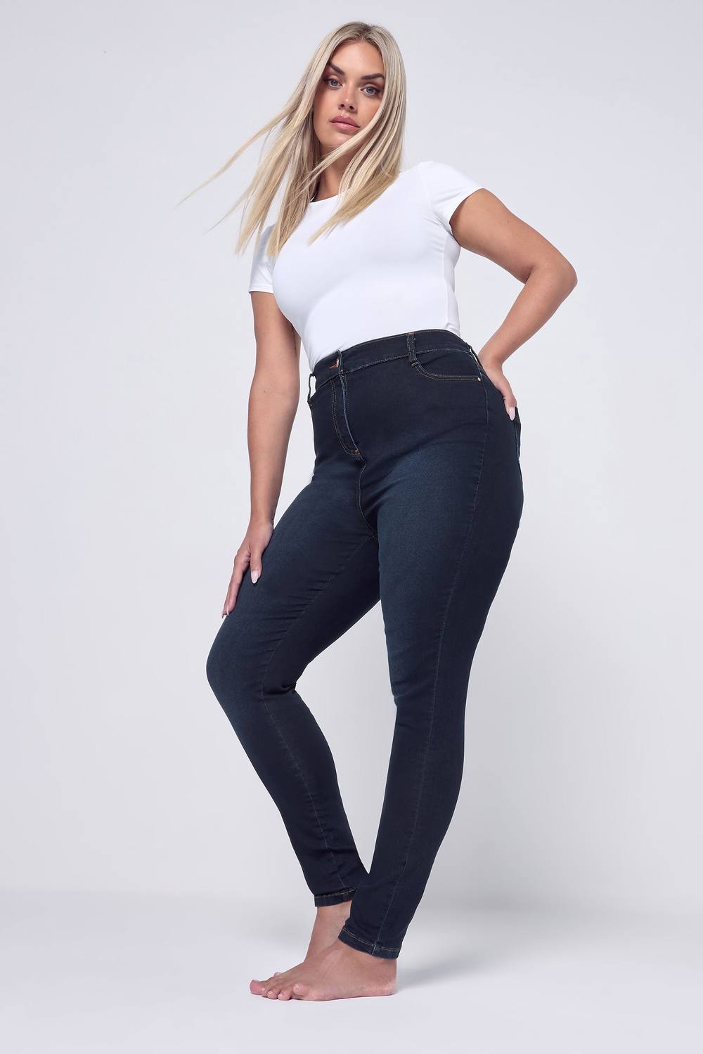 Yours Skinny Ava Jeans In Dark Blue Yours Skinny Ava Jeans In Dark Blue