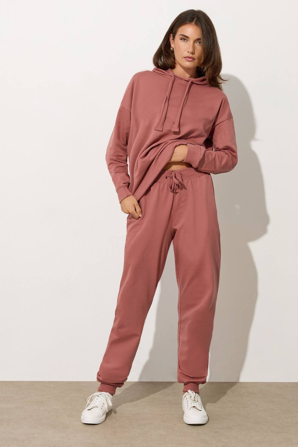 Long Tall Sally Tall Cuffed Drawcord Joggers In Coral Long Tall Sally Tall Cuffed Drawcord Joggers In Coral