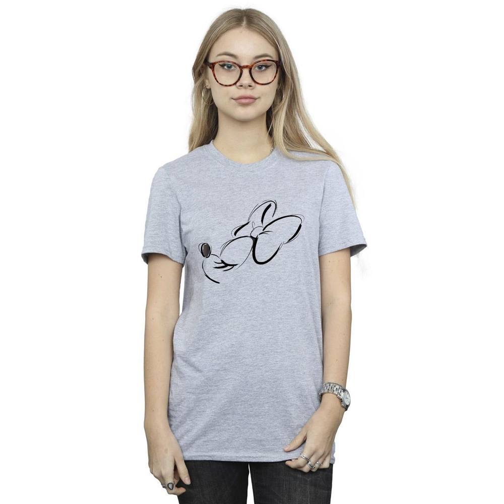 Disney Minnie Mouse Nose Up Cotton Boyfriend Shirt In Grey Disney Minnie Mouse Nose Up Cotton Boyfriend Shirt In Grey