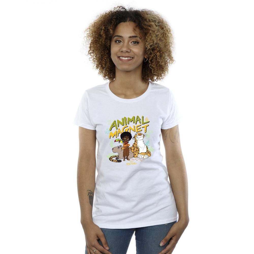 Disney Encanto Animal Magnet Cotton Shirt In White Disney Encanto Animal Magnet Cotton Shirt In White