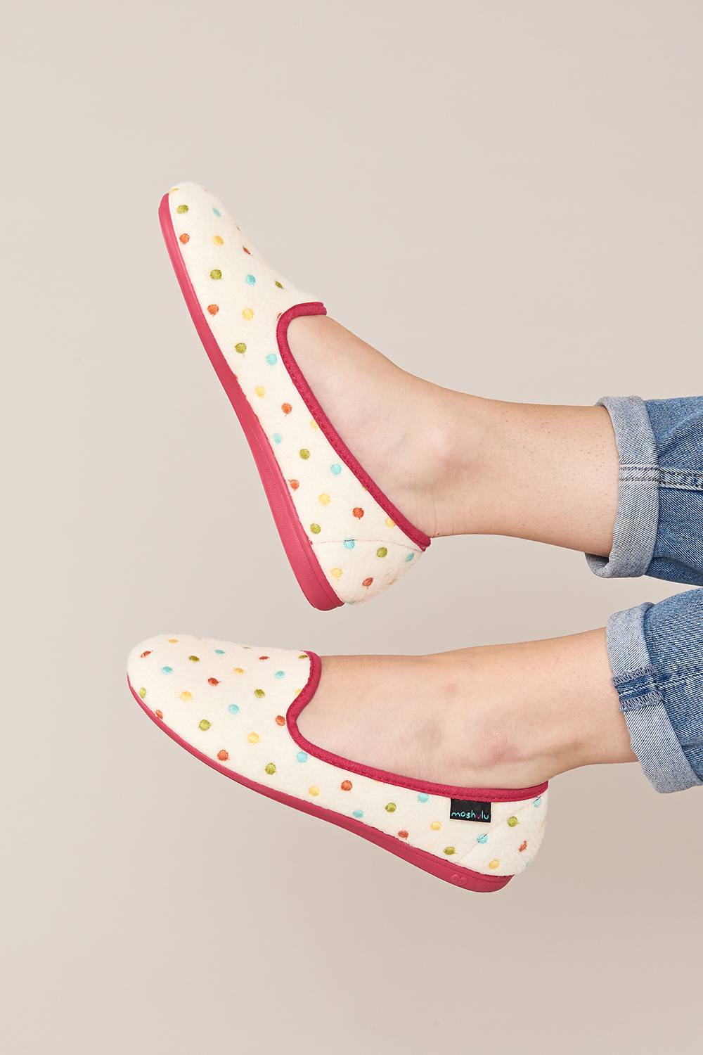 Moshulu ‘amaretti’ Ballerina Slippers In White Moshulu ‘amaretti’ Ballerina Slippers In White