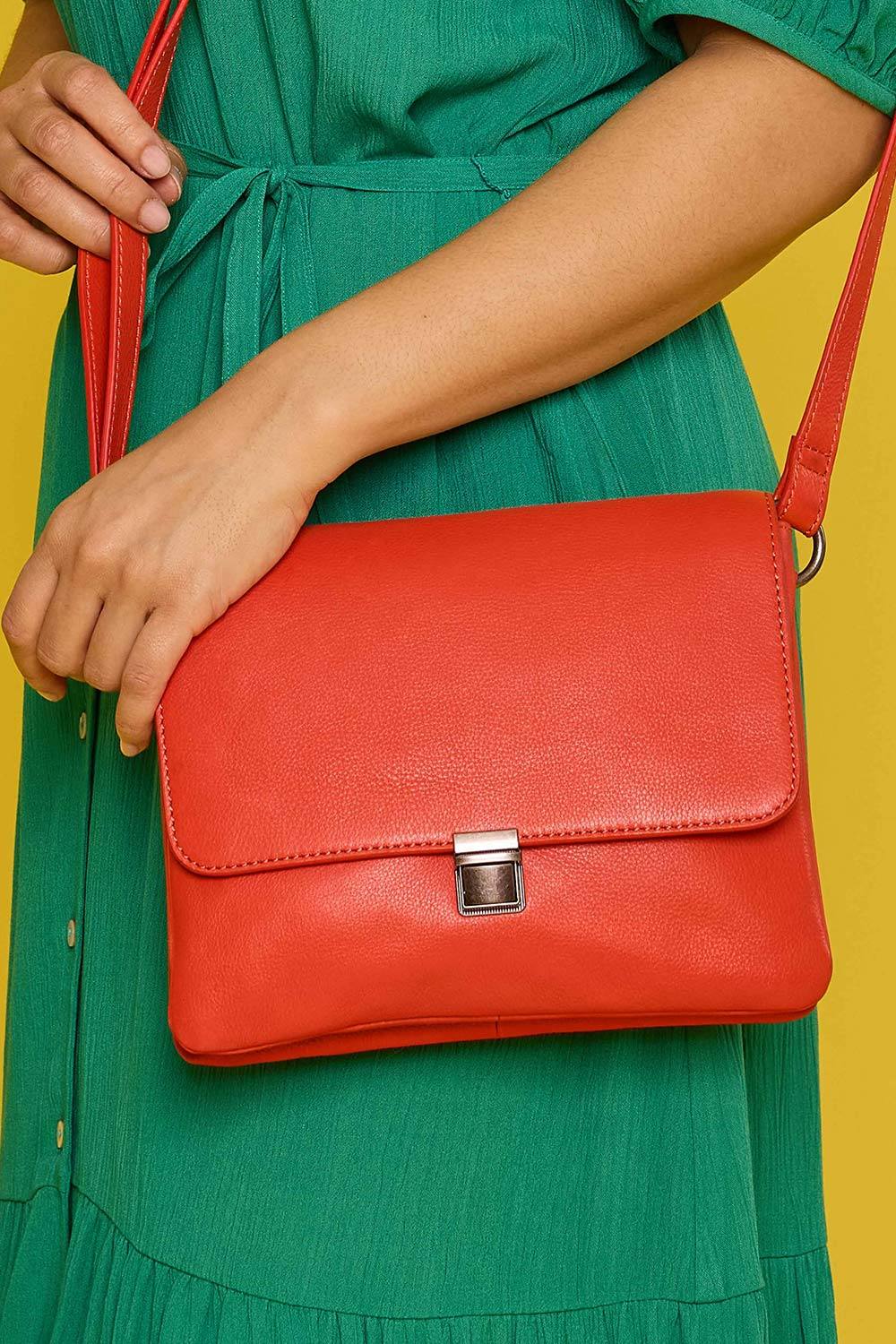 Moshulu ‘budburst’ Leather Shoulder Bag In Red Moshulu ‘budburst’ Leather Shoulder Bag In Red