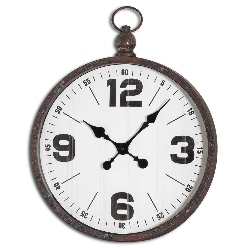 Hill Interiors Hampton Pocket Watch Wall Clock In Brown Hill Interiors Hampton Pocket Watch Wall Clock In Brown