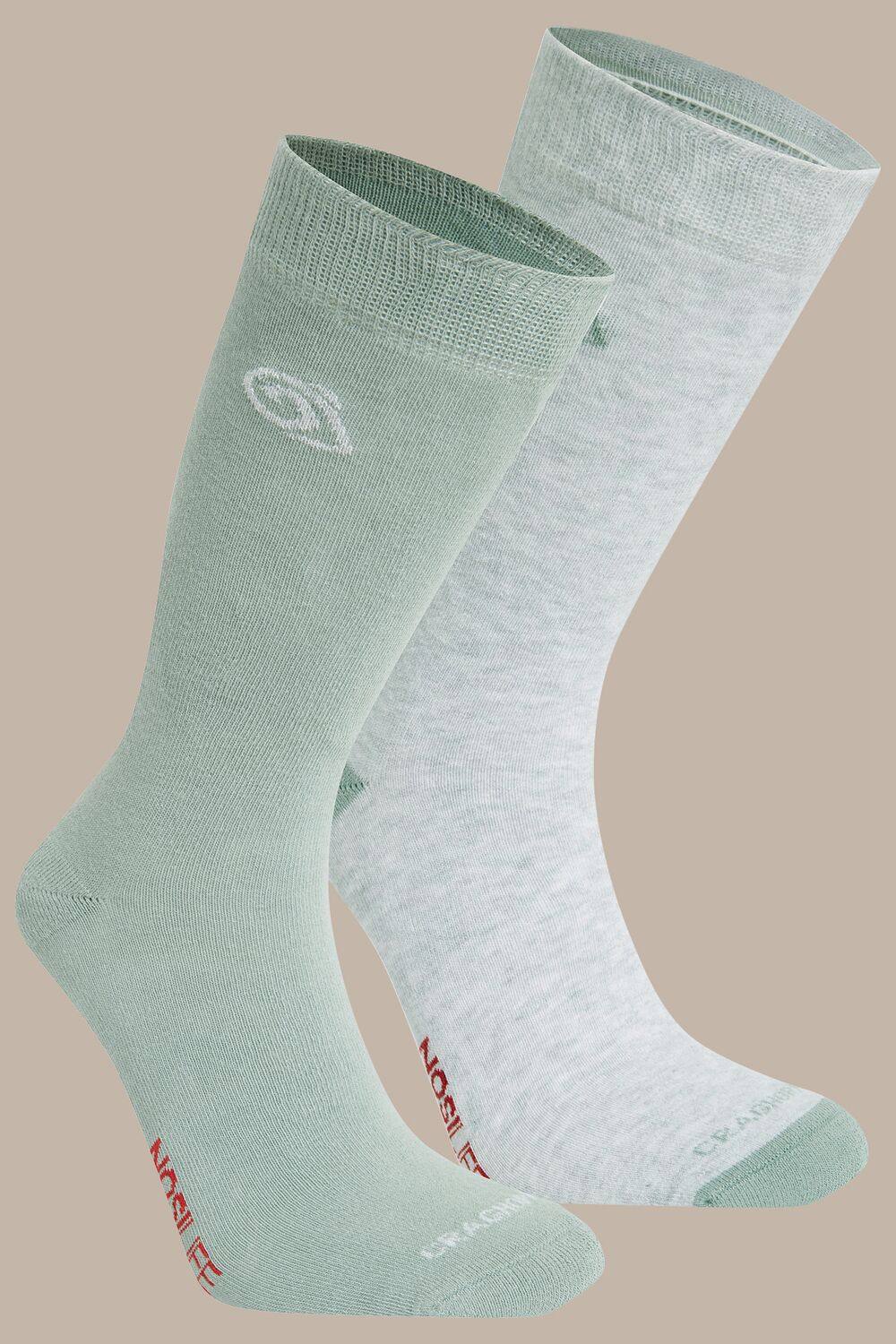 Craghoppers Nosilife Travel Twin Pack Socks In Green Craghoppers Nosilife Travel Twin Pack Socks In Green