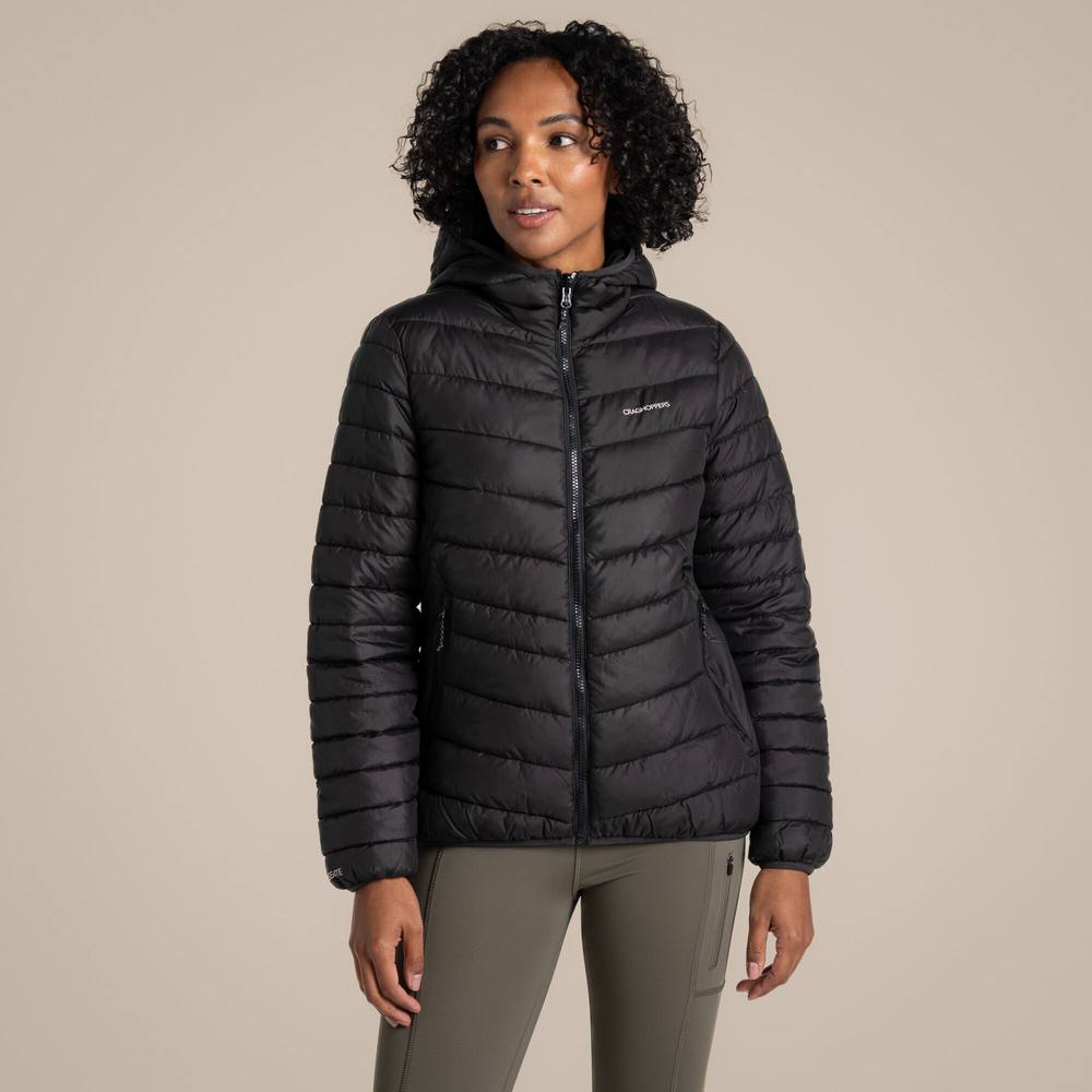 Craghoppers Compresslite Ix Hooded Water Repellent Insulating Jacket In Black Craghoppers Compresslite Ix Hooded Water Repellent Insulating Jacket In Black