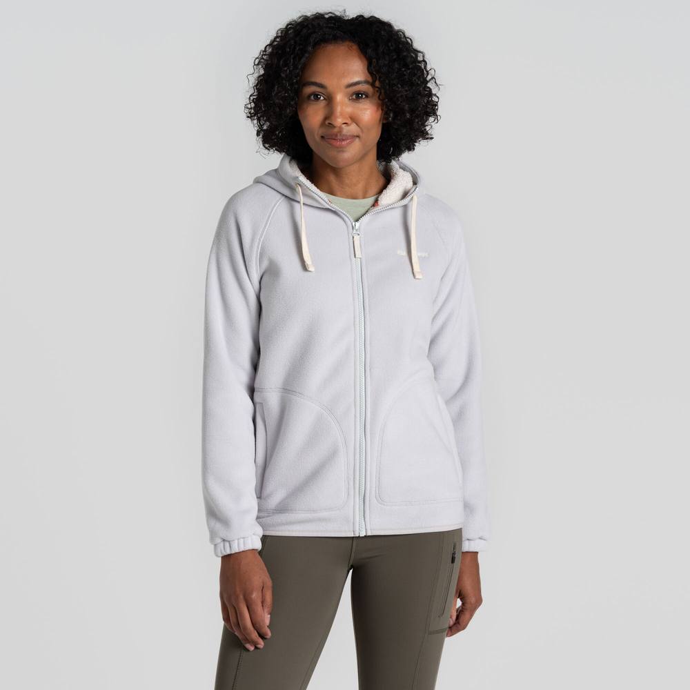 Craghoppers Mari Insulating Hooded Fleece Jacket In Light Grey Craghoppers Mari Insulating Hooded Fleece Jacket In Light Grey