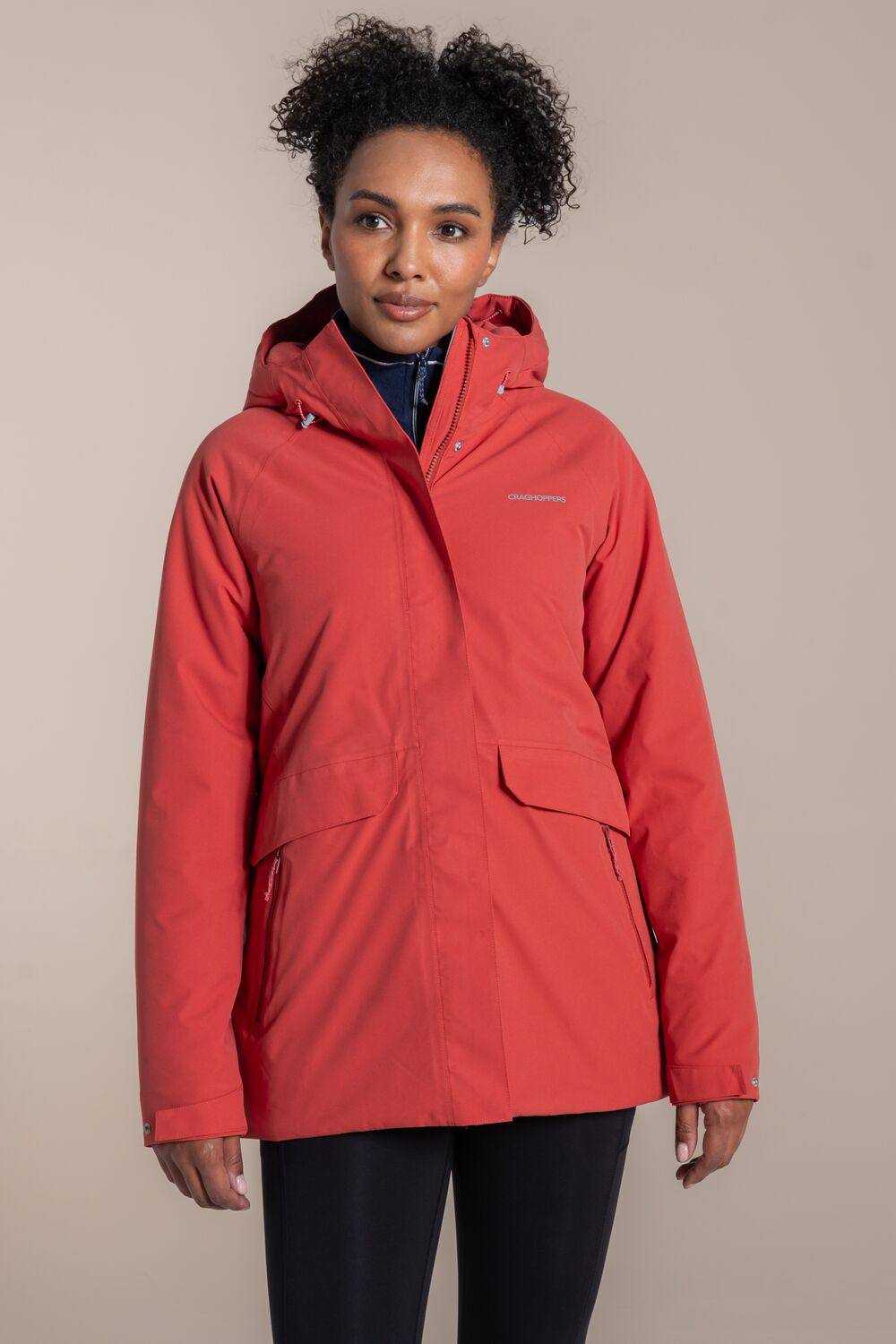 Craghoppers Caldbeck Thermic Hooded Waterproof Breathable Padded Jacket In Red Craghoppers Caldbeck Thermic Hooded Waterproof Breathable Padded Jacket In Red