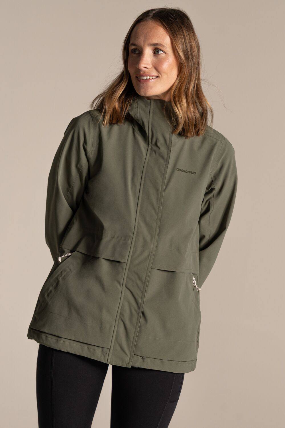 Craghoppers Maryam Waterproof Jacket In Khaki Craghoppers Maryam Waterproof Jacket In Khaki