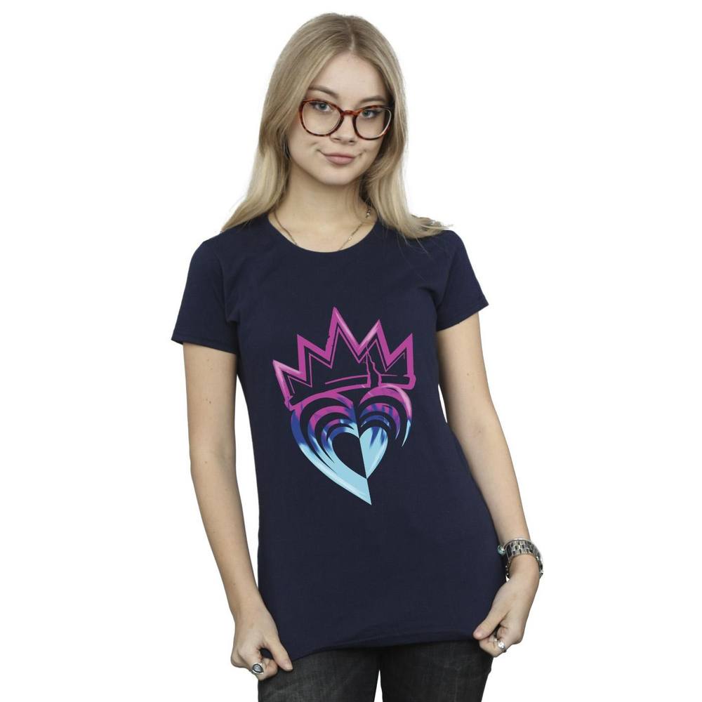 Disney Descendants Pink Crown Cotton Shirt In Navy Disney Descendants Pink Crown Cotton Shirt In Navy