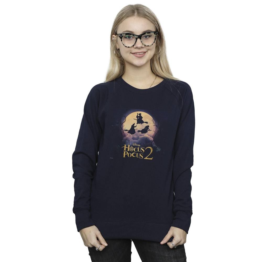 Disney Hocus Pocus Witches Flying Sweatshirt In Navy Disney Hocus Pocus Witches Flying Sweatshirt In Navy