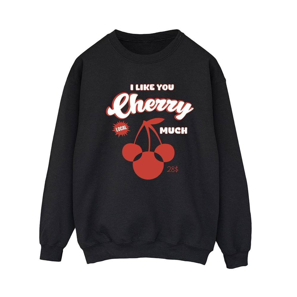 Disney I Like You Cherry Much Minnie Mouse Sweatshirt In Black Disney I Like You Cherry Much Minnie Mouse Sweatshirt In Black