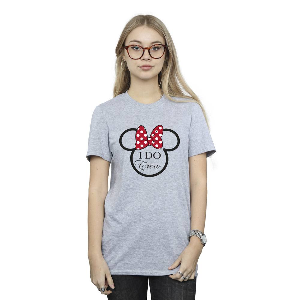 Disney I Do Crew Minnie Mouse Boyfriend Shirt In Grey Disney I Do Crew Minnie Mouse Boyfriend Shirt In Grey