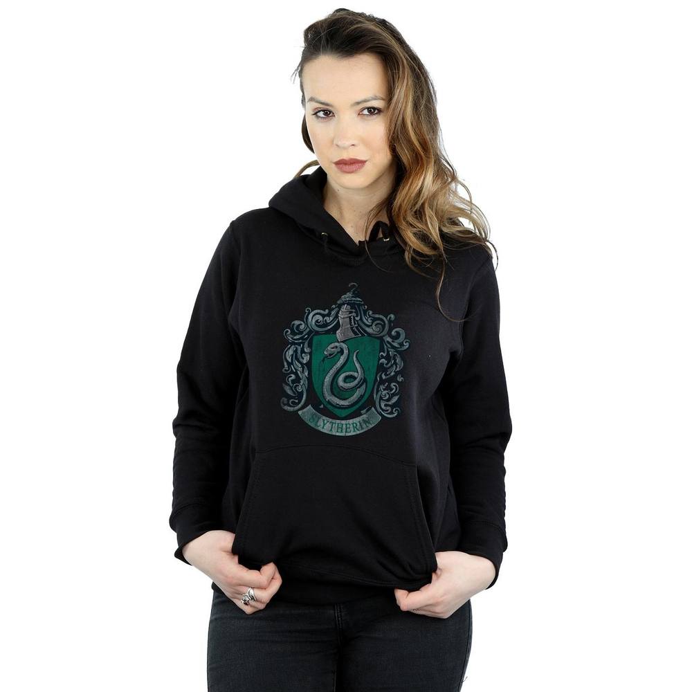 Harry Potter Slytherin Cotton Hoodie In Black Harry Potter Slytherin Cotton Hoodie In Black