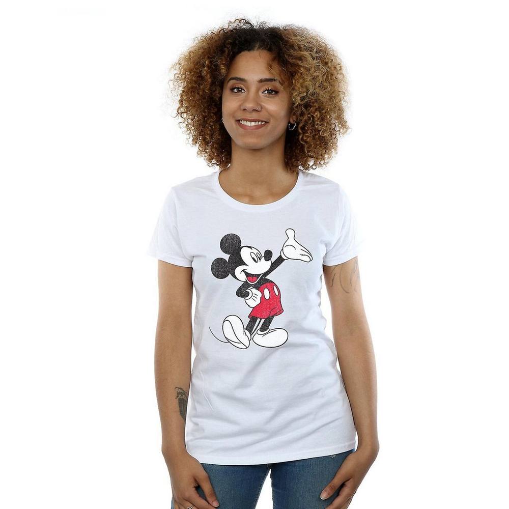 Disney Traditional Wave Mickey Mouse Cotton Shirt In White Disney Traditional Wave Mickey Mouse Cotton Shirt In White
