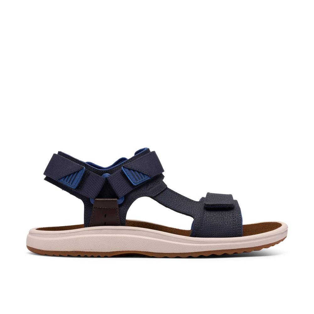Clarks Brinkley Trail Navy Flat Sandals In Blue Clarks Brinkley Trail Navy Flat Sandals In Blue