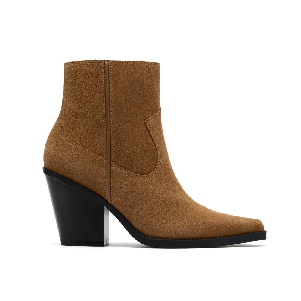 Clarks Kheda West Dark Tan Ankle Boots In Brown Clarks Kheda West Dark Tan Ankle Boots In Brown