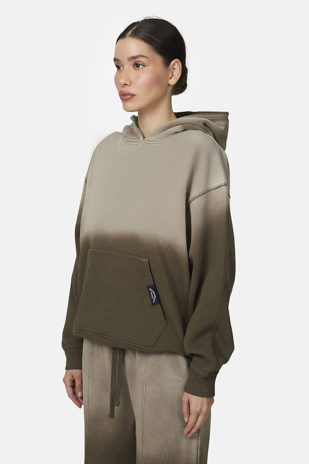 Good For Nothing Gradient Relaxed Hoodie In Taupe Good For Nothing Gradient Relaxed Hoodie In Taupe
