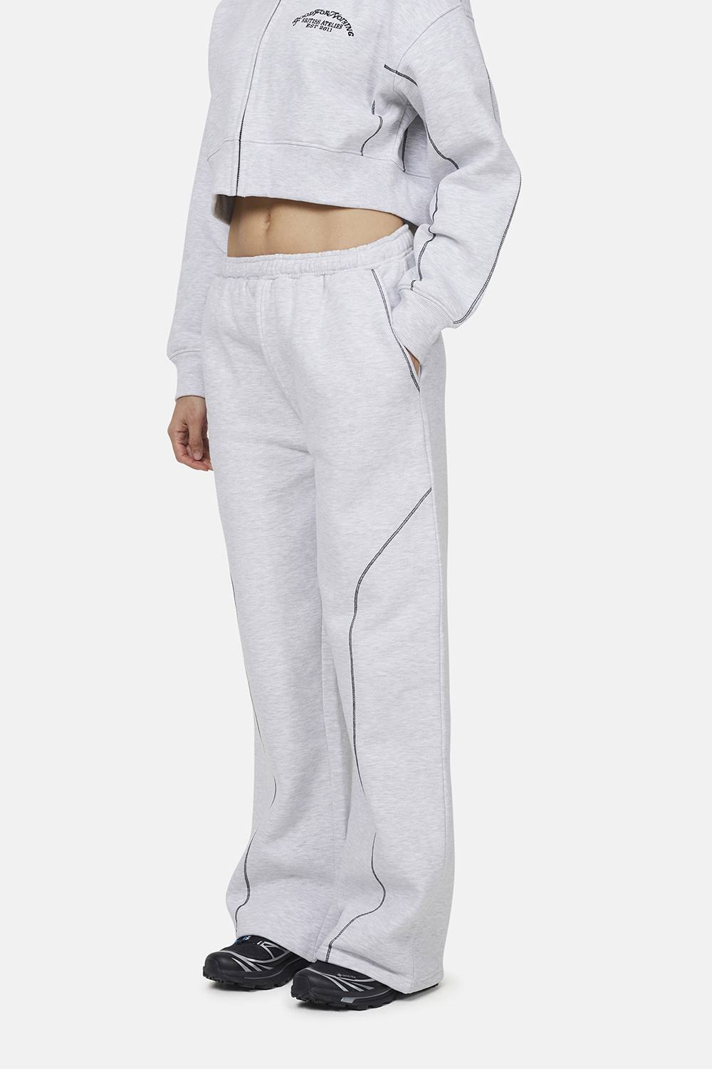 Good For Nothing Coverlock Stitching Baggy Joggers In Grey Good For Nothing Coverlock Stitching Baggy Joggers In Grey