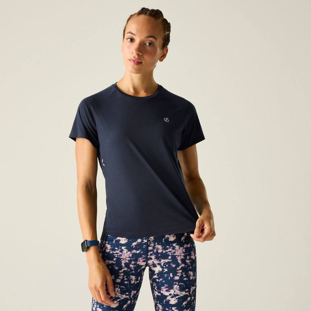 Dare B Nimble Short Sleeved Running Shirt In Mid Navy Dare B Nimble Short Sleeved Running Shirt In Mid Navy