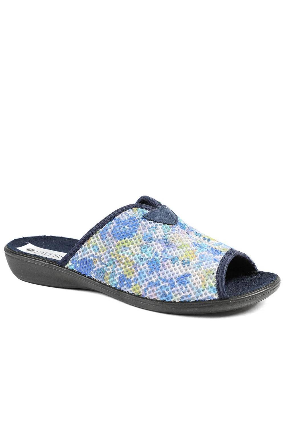Pavers Comfort Slip On Mule Slippers In Navy Pavers Comfort Slip On Mule Slippers In Navy