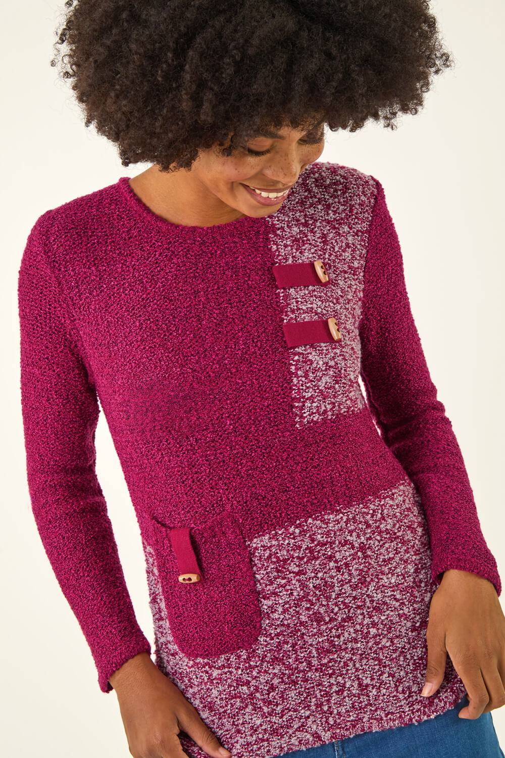 Roman Textured Colour Block Knit Jumper Roman Textured Colour Block Knit Jumper