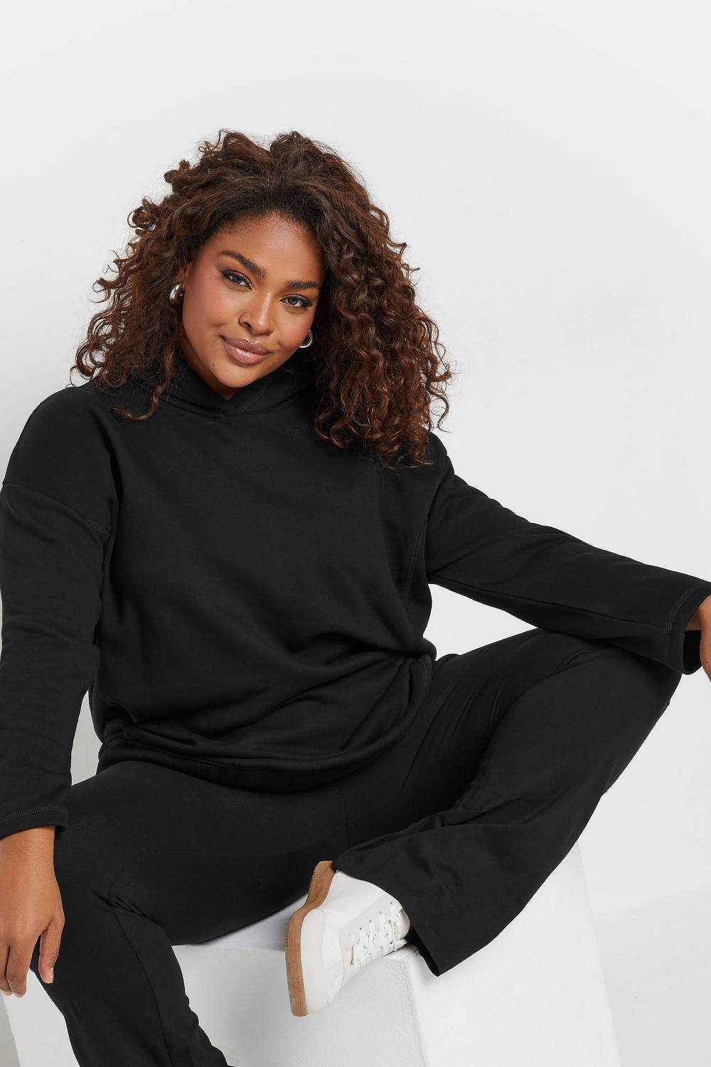 Yours Oversized Long Sleeve Hoodie In Black Yours Oversized Long Sleeve Hoodie In Black