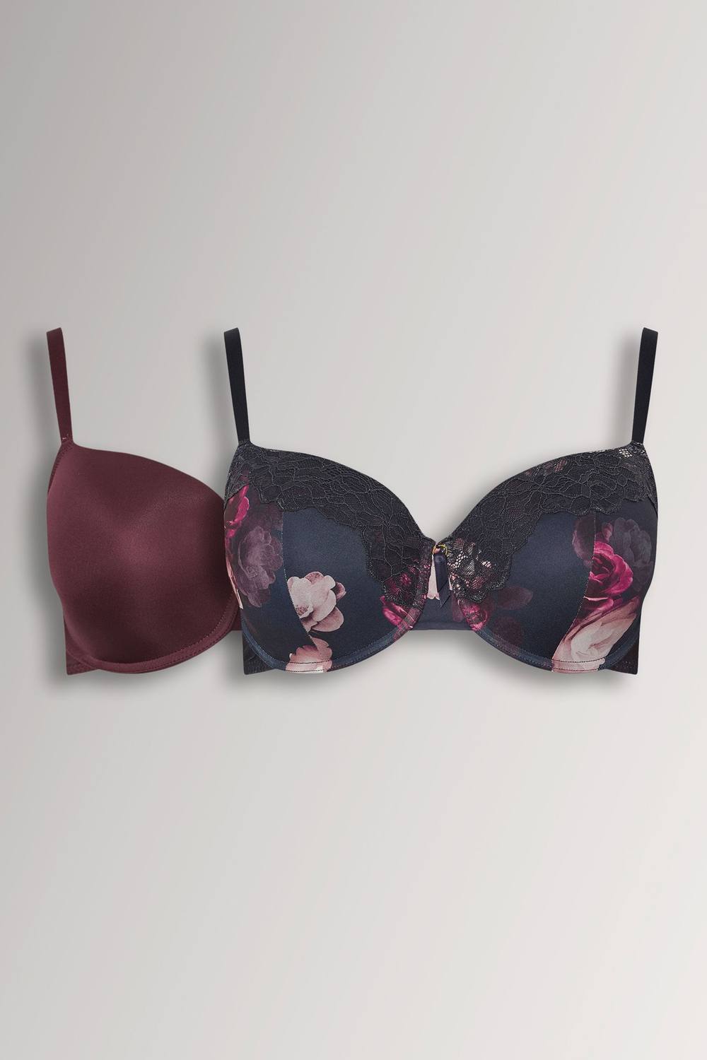 Yours Pack Floral Print Shirt Bras In Dark Navy Yours Pack Floral Print Shirt Bras In Dark Navy