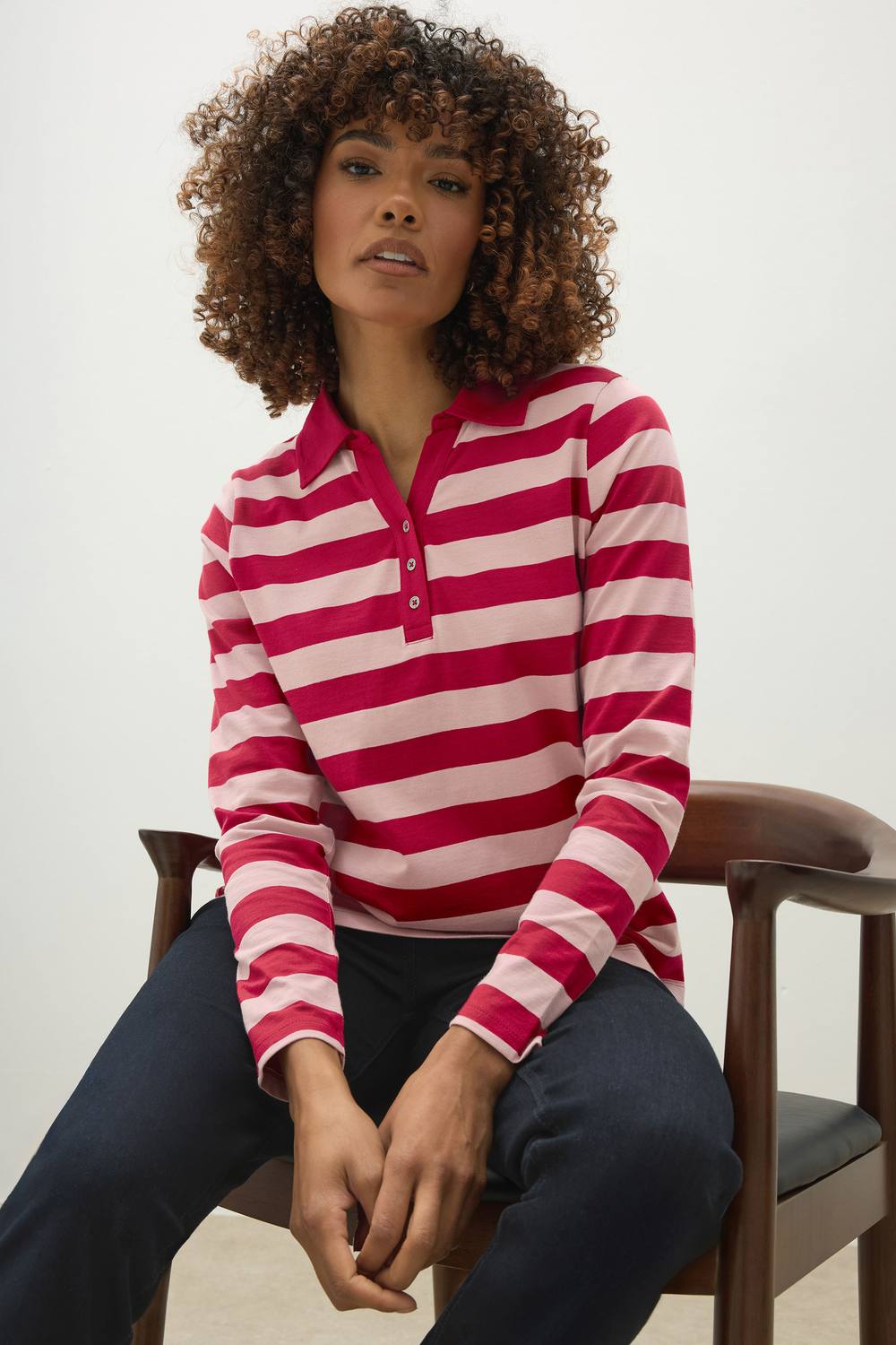 M&co Cotton Polo Shirt In Red M&co Cotton Polo Shirt In Red