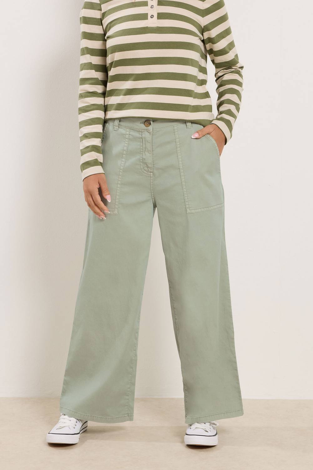 M&co Petite Midrise Wide Leg Cargo Trousers In Pale Green M&co Petite Midrise Wide Leg Cargo Trousers In Pale Green