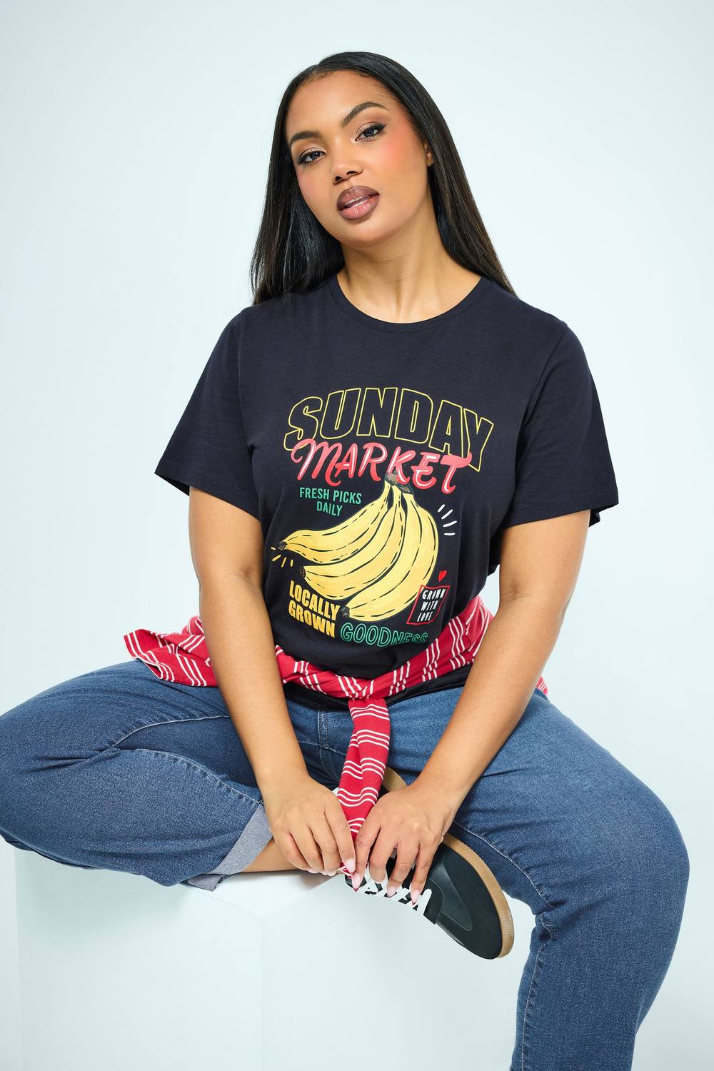 Yours Banana Graphic Shirt In Dark Navy Yours Banana Graphic Shirt In Dark Navy
