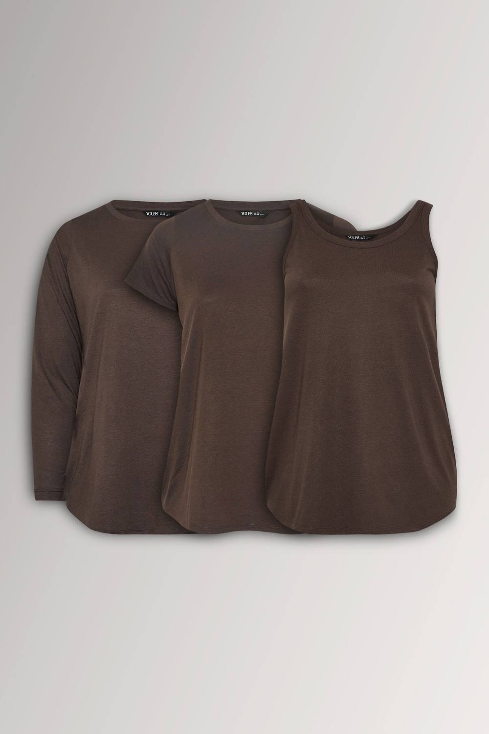 Yours Pack Core Shirt Essentials Set In Chocolate Yours Pack Core Shirt Essentials Set In Chocolate