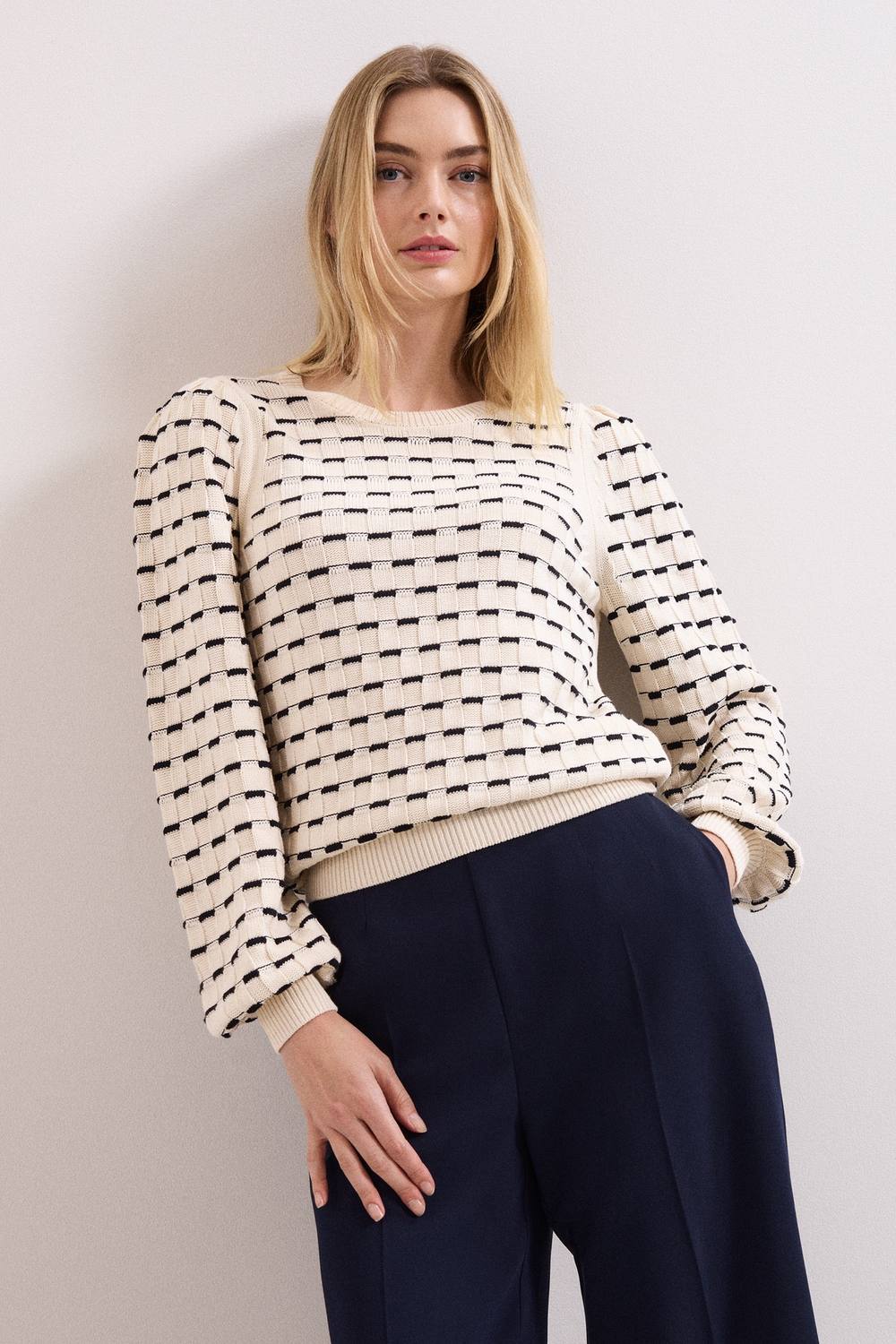 Phase Eight Connie Balloon Sleeve Knit Jumper In Light Beige Phase Eight Connie Balloon Sleeve Knit Jumper In Light Beige