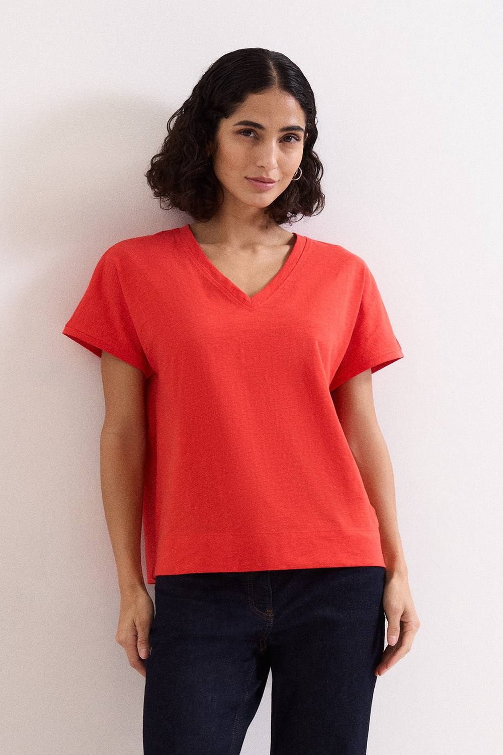 Phase Eight Saphiya Relaxed V-Neck Shirt In Tangerine Phase Eight Saphiya Relaxed V-Neck Shirt In Tangerine