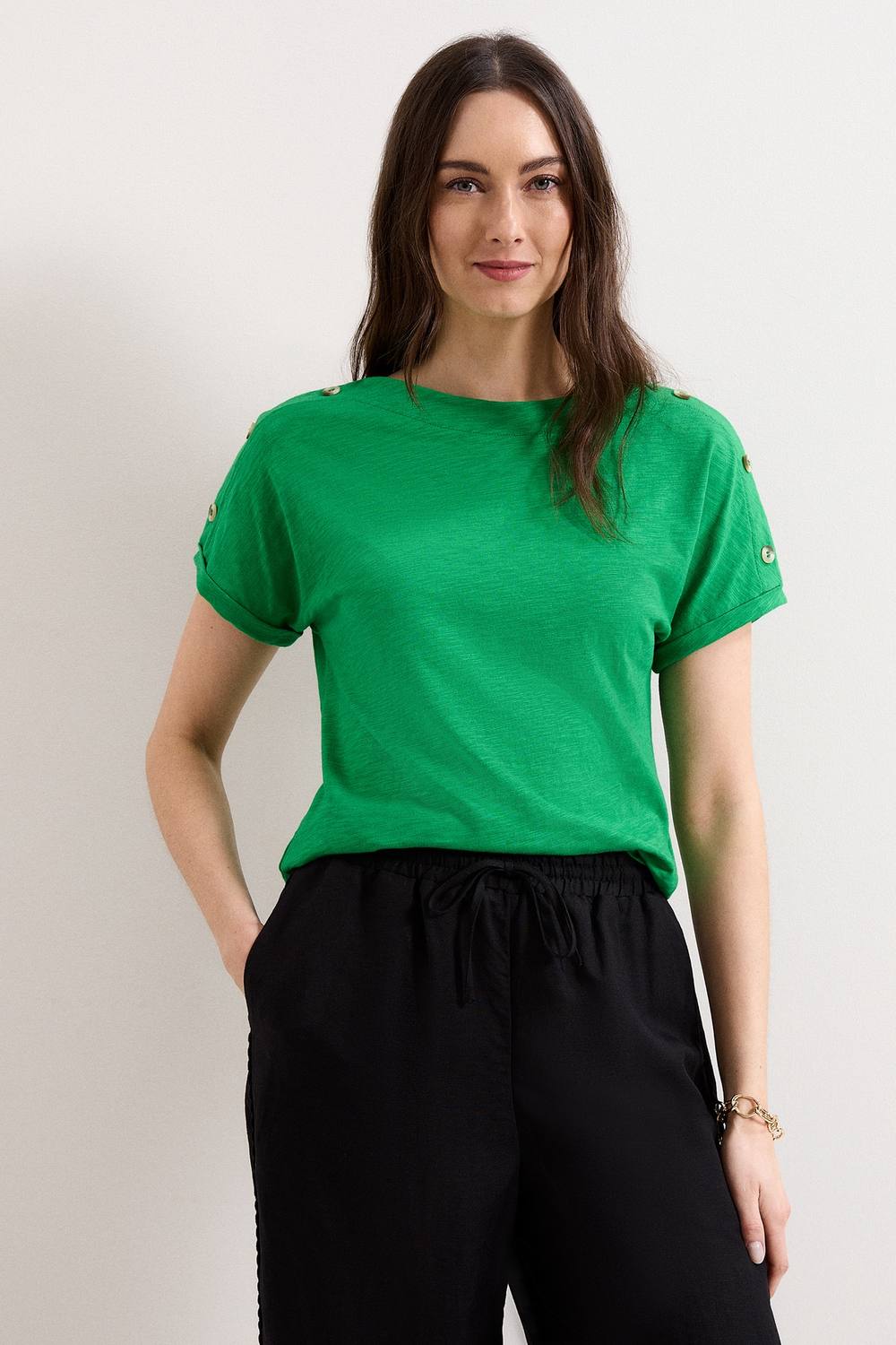 Phase Eight Suzie Shoulder-Button Relaxed Shirt In Green Phase Eight Suzie Shoulder-Button Relaxed Shirt In Green