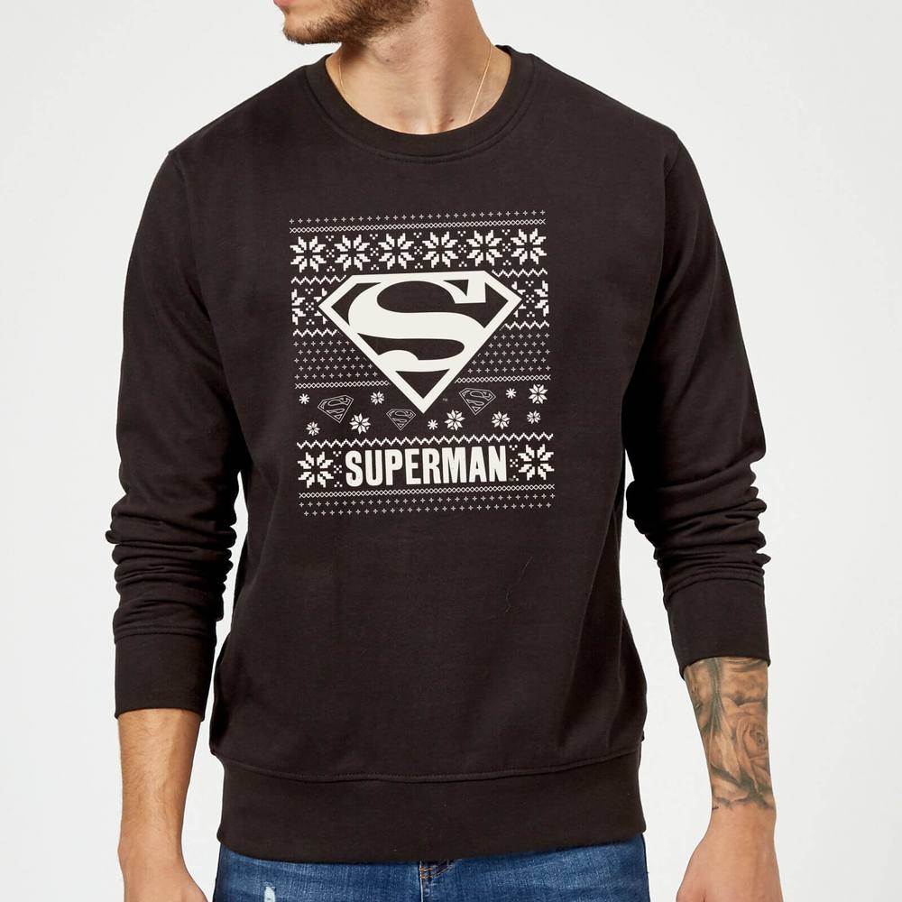 Dc Comics Dc Superman Christmas Knit Logo Black Christmas Jumper Dc Comics Dc Superman Christmas Knit Logo Black Christmas Jumper
