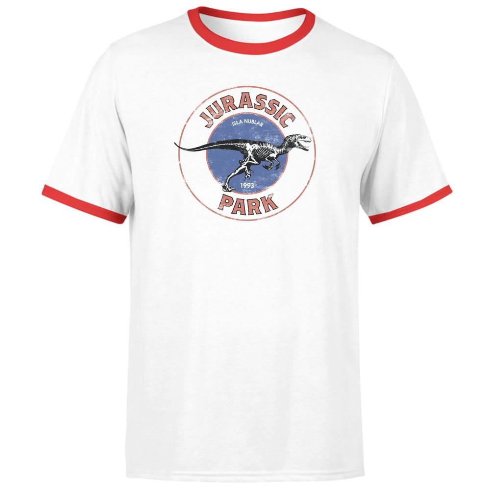 Jurassic World Jurassic Park Jurassic Target Unisex Ringer Shirt – Whitered Jurassic World Jurassic Park Jurassic Target Unisex Ringer Shirt – Whitered