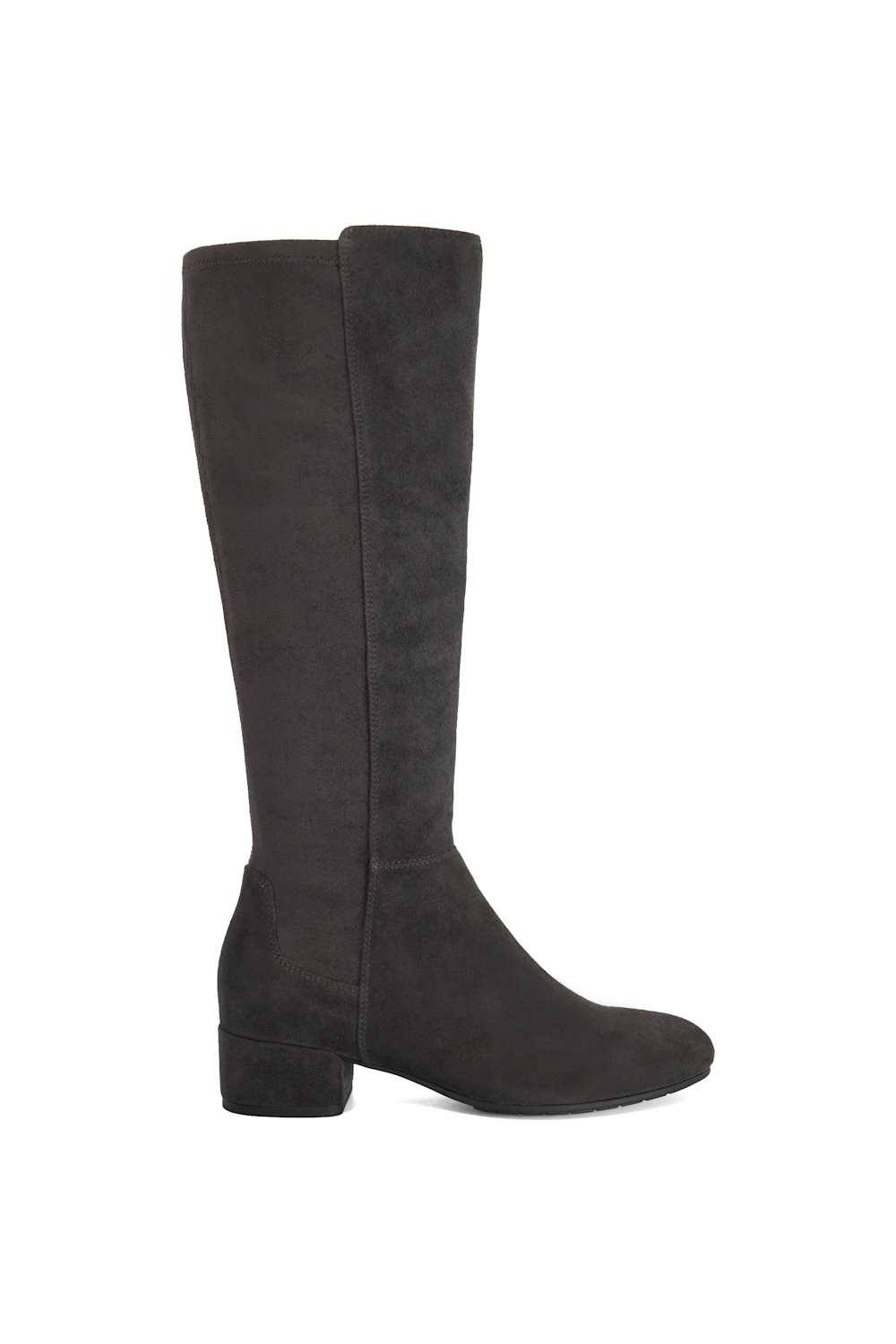 Dune London ‘tayla’ Suede Knee High Boots In Grey Dune London ‘tayla’ Suede Knee High Boots In Grey