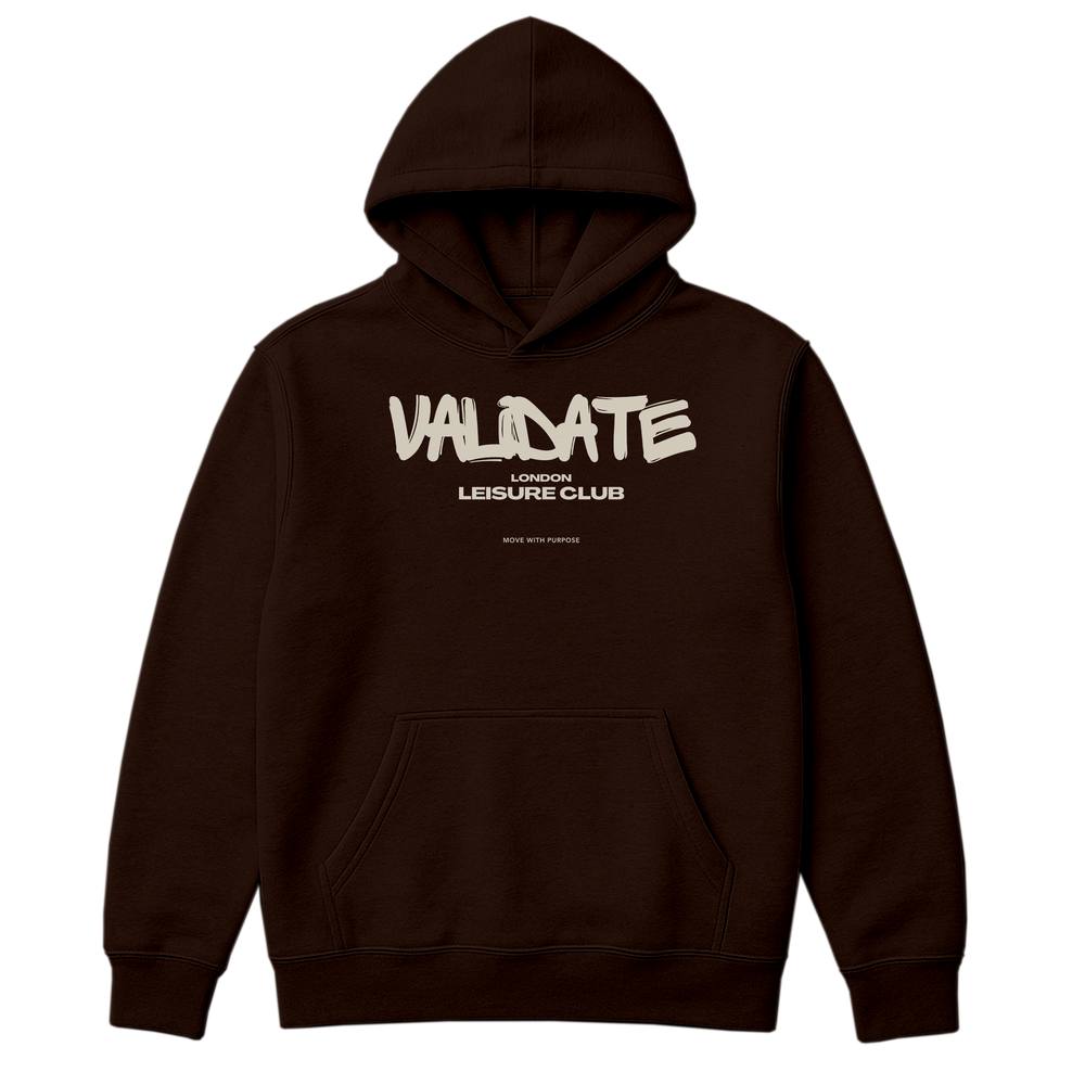 Validate Leisure Club Oversized Hoodie In Chocolate Validate Leisure Club Oversized Hoodie In Chocolate